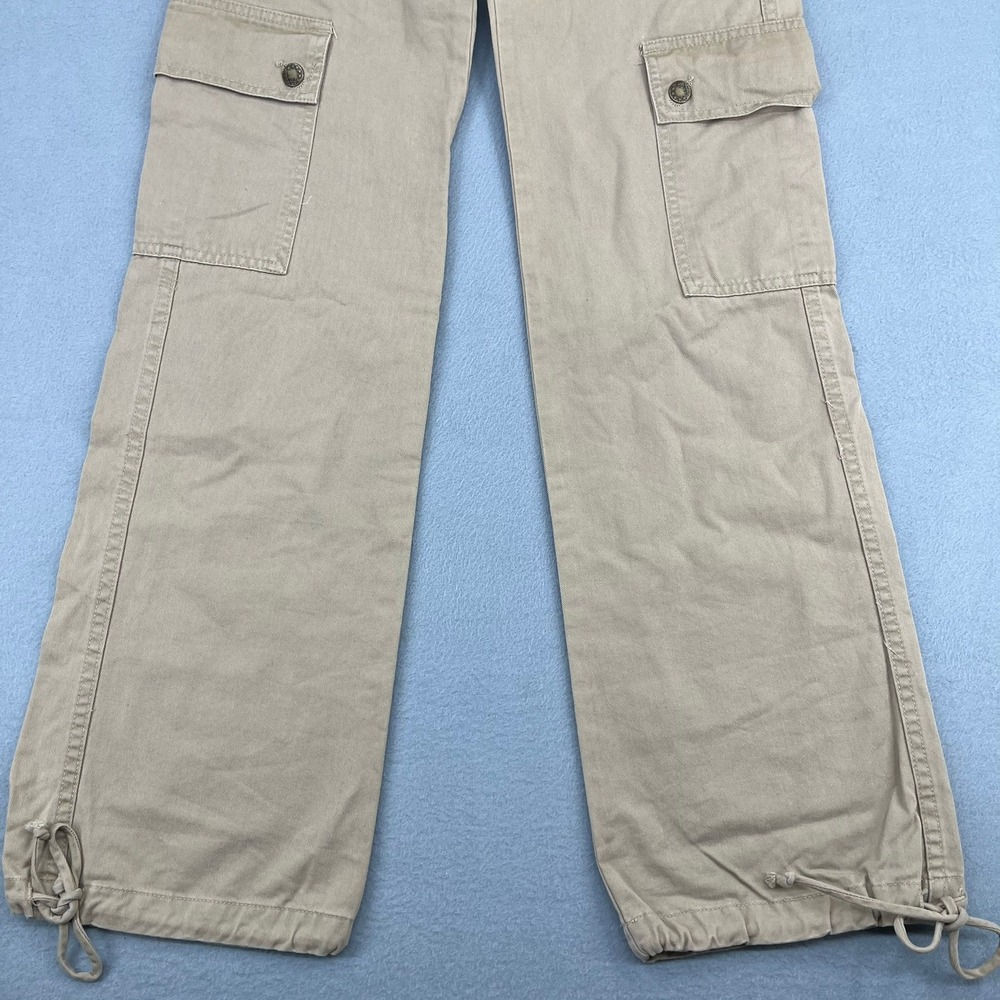 Forever 21 Womens XS Khaki Tan Cotton‎ Wide Leg Cargo Utility Pants Vtg Y2K USA - Picture 3 of 14